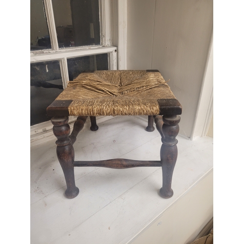 5 - 19th century stool with woven seat.