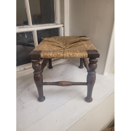 5 - 19th century stool with woven seat.