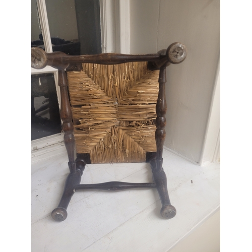 5 - 19th century stool with woven seat.