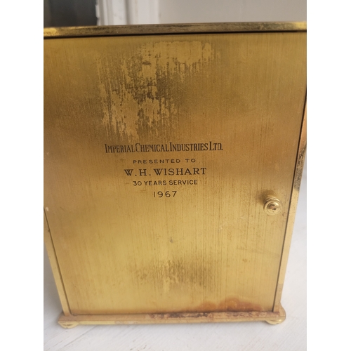 7 - Garard Mantle clock -  inscribed Imperial Chemical Industries ltd. WH Wishart 30 years Service 1967.