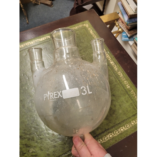 84 - 3 lrt Pyrex scientific glassware for used for winemaking etc.