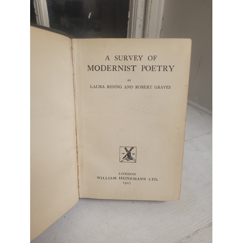 115 - A Survey of Modernist Poetry 
Laura Rising and Robert Graves
1927 William Heinmann ltd