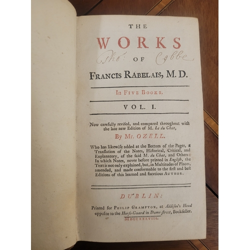 128 - The Works of Francis Rabelais -  4 volumes out of 5
1738