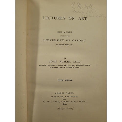 152 - Collection of books by John Ruskin includes;
The Elements of Drawing, in Letters to Beginners 1857. ... 