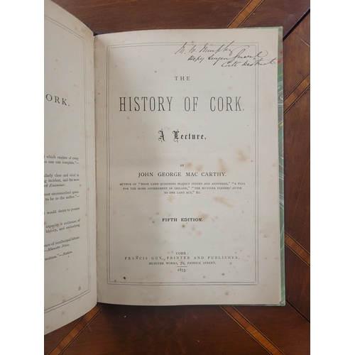 171 - The History of Cork - A Lecture - John George McCarthy -  1873 5th edition