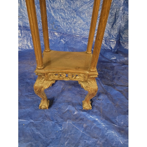 6 - LARGE CARVED MAHOGANY PEDESTAL. PROFUSELY CARVED WITH CRESTED EAGLES TO
EACH CORNER. FLUTED COLUMNS ... 