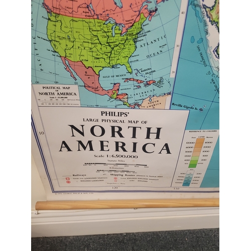 99 - Philip's Map of North America 58'' x 46''. 1970