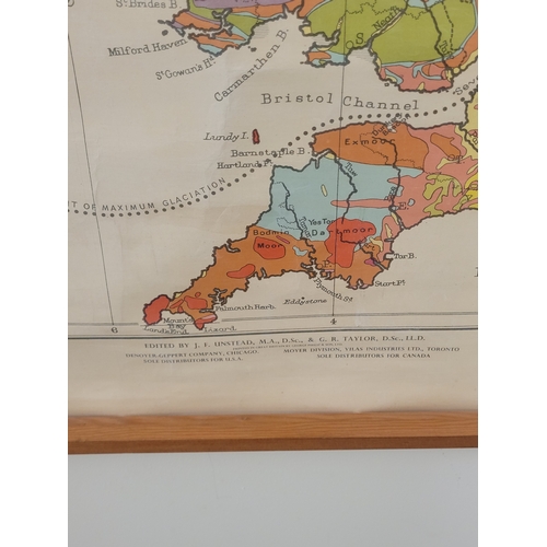 82 - Philip's Geological Map of the British Isles Ireland and the United Kingdom  - 1964.
45.5'' x 37''.