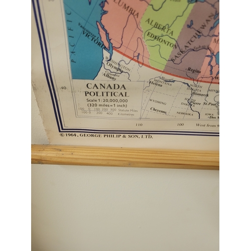 86 - Philip's Political Map of Canada. 1964. 45'' x 6ft.