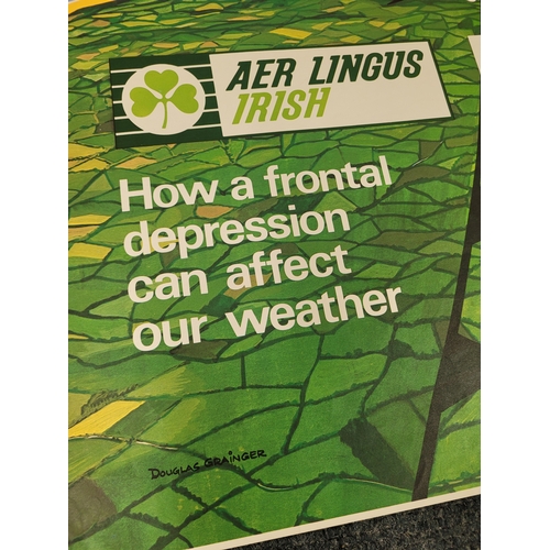 109 - Same as previous lot -  cleaner copy. Aer Lingus Poster ;  How Frontal Depression Can Affect Our Wea... 