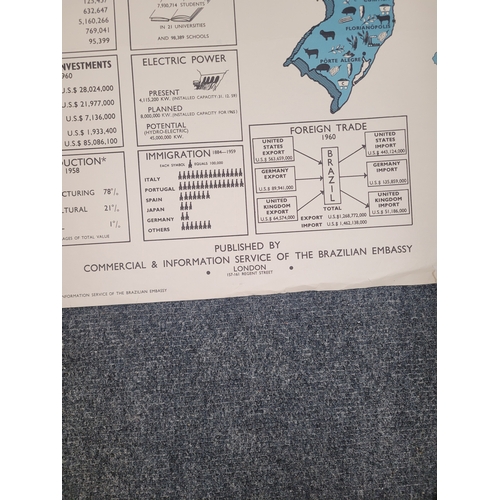 118 - A Poster /  Infograph. Brazil; An Economic Sketch. circa 1960s.
39.5 x 26 inches