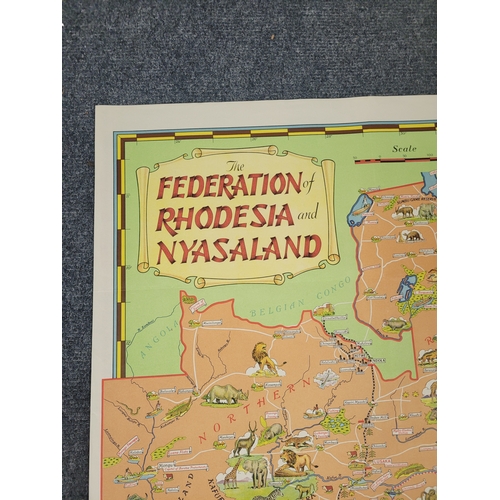 119 - Map of the Federation of Rhodesia and Nyasaland. Compiled and Published by the Federal Information D... 