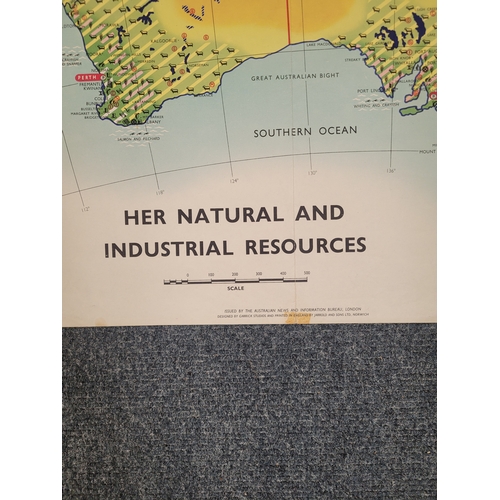 122 - Map of Australia illustrating country's natural and industrial resources.
Australia, Her Natural and... 