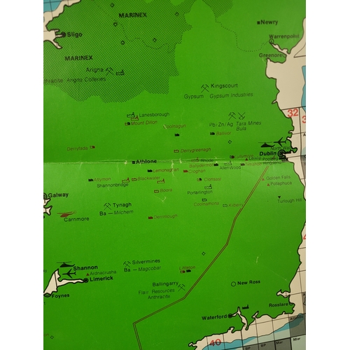 127 - Energy and Natural Resources Map Ireland 1982. Educational Promotional poster  as produced by Bank o... 