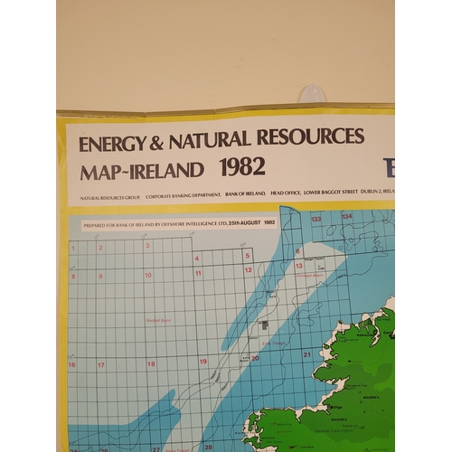 127 - Energy and Natural Resources Map Ireland 1982. Educational Promotional poster  as produced by Bank o... 