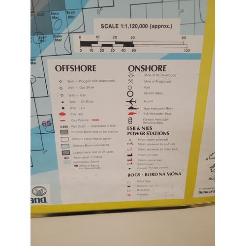127 - Energy and Natural Resources Map Ireland 1982. Educational Promotional poster  as produced by Bank o... 