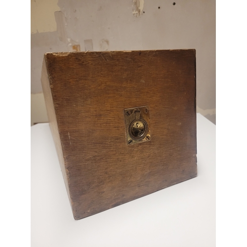 23 - An attractive mahogany campaign chest drawer now serving as a desk tidy.  
25''x 8''x8''.