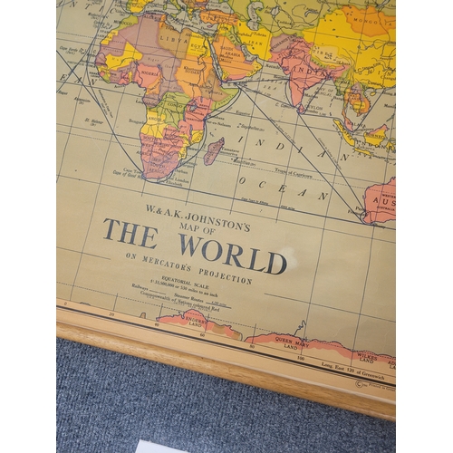 168 - W Ak Johnston's Map of the World 1960s. H 37' L 51'.