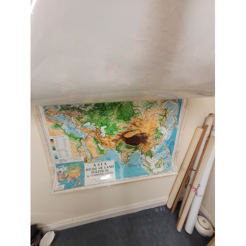 161 - Philip's roll of 4 maps of Asia bound together. 1985, 1980, 1979 and 1975.