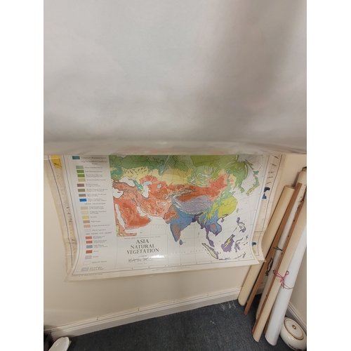 161 - Philip's roll of 4 maps of Asia bound together. 1985, 1980, 1979 and 1975.