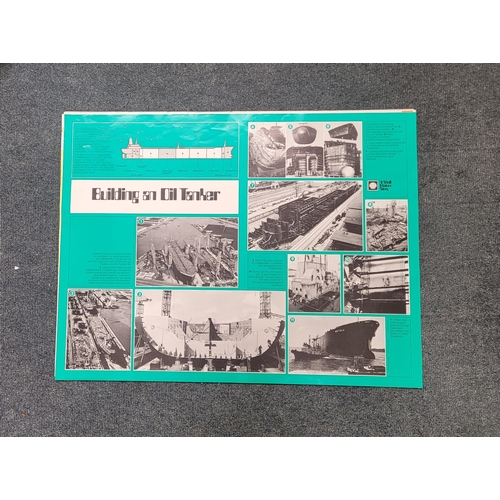 185 - Shell poster. A Shell picture story. X2. Oil Drilling goes to Sea 1966 and 1970