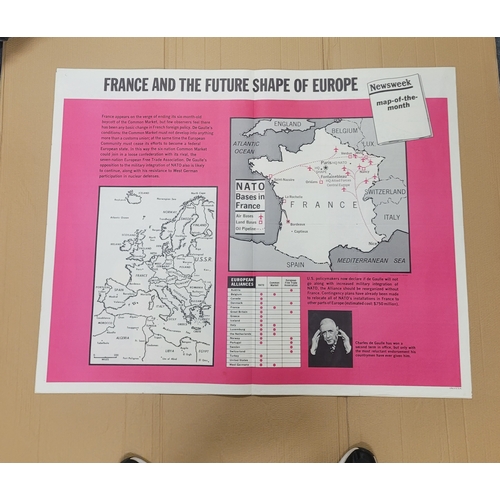 192 - 2 Large Newsweek supplement posters. One about France one about South East Asia