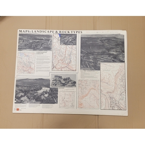 196 - 3 large geographical info graphs; rivers and valleys, landscape and rock types and coastal features.