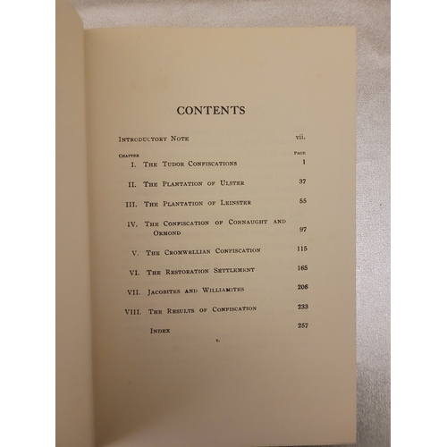 238 - Confiscation in Irish history 
By William F T Butler 
1970 re issue by Kinnekat
Original 1917.