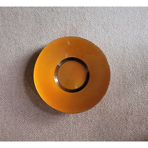 241 - Orange retro glass dish.