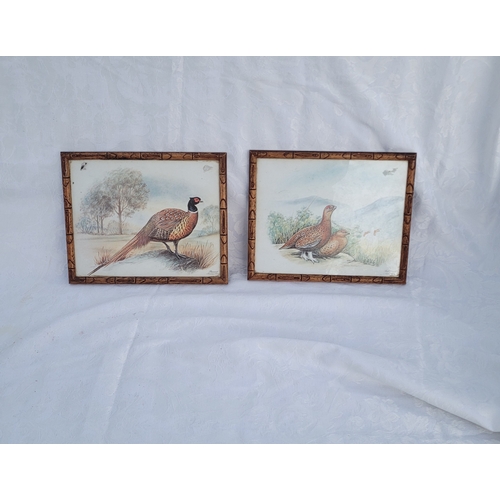 25 - 2 fine country scene prints in decorative frames  -  1 a Pheasant and 1 of two Gorse.