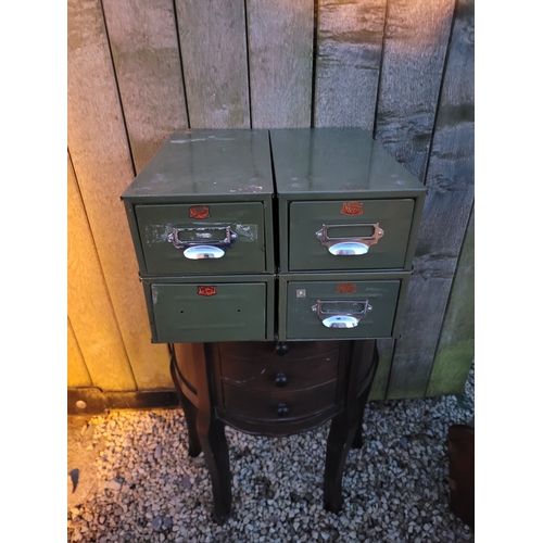 44 - A set of 4 stackable Library card drawers