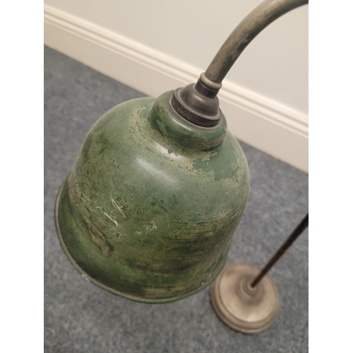 60 - An early 1900s French desk lamp with green shade