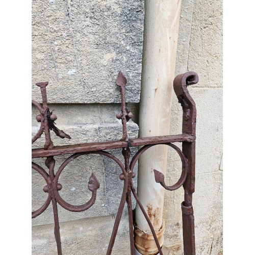 76 - X2 Early twentieth century wrought iron gates. 4.5ft x 4.5ft

*correction..  gates not hanging windo... 