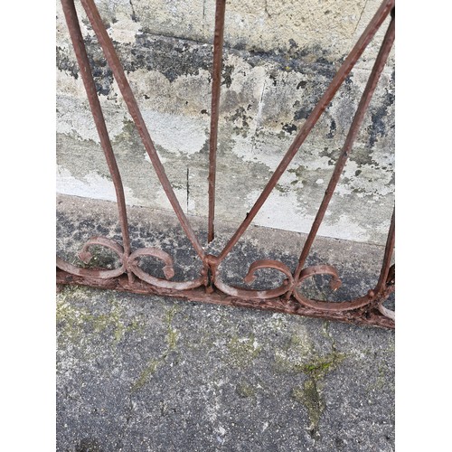 76 - X2 Early twentieth century wrought iron gates. 4.5ft x 4.5ft

*correction..  gates not hanging windo... 