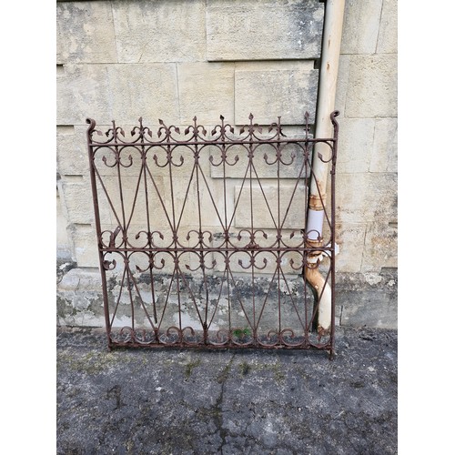 76 - X2 Early twentieth century wrought iron gates. 4.5ft x 4.5ft

*correction..  gates not hanging windo... 