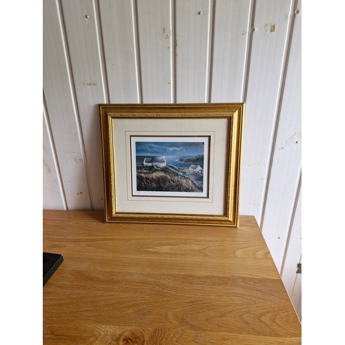 129 - signed 20th Century coloured Print 'Lights of Home' West coast of Ireland by Stuart Grey