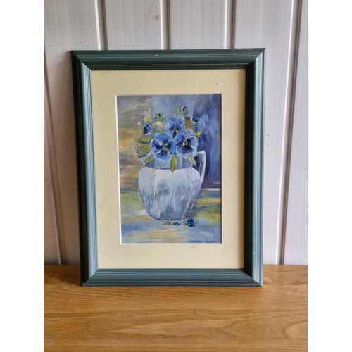 128 - Watercolour still life of a flower arrangement -