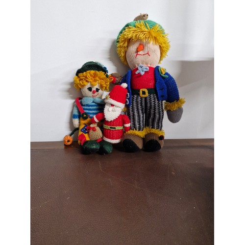 151 - Knitted dolls x3