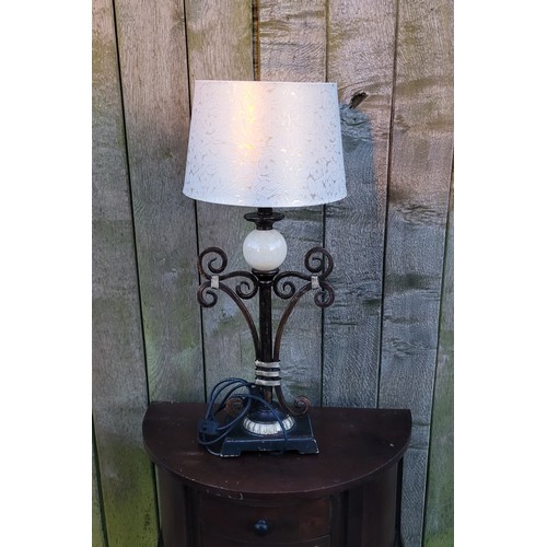 74 - Decorative lamp with marble effect decoration