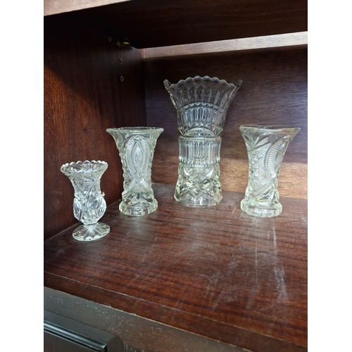 285 - 4 heavy crystal vases