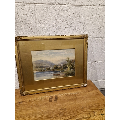 33 - British School Watercolour of Landscape Grasmere signed Horrocks.