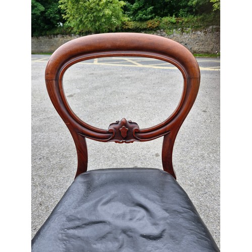 231 - 5 Victorian Balloon back dining chairs with a crested motif.
Stamped William Wood 12 King Street Sou... 