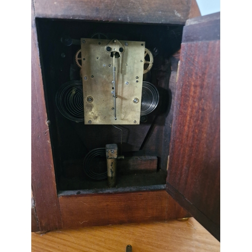 12 - Edwardian Mantle clock or fireside clock with Smith's key