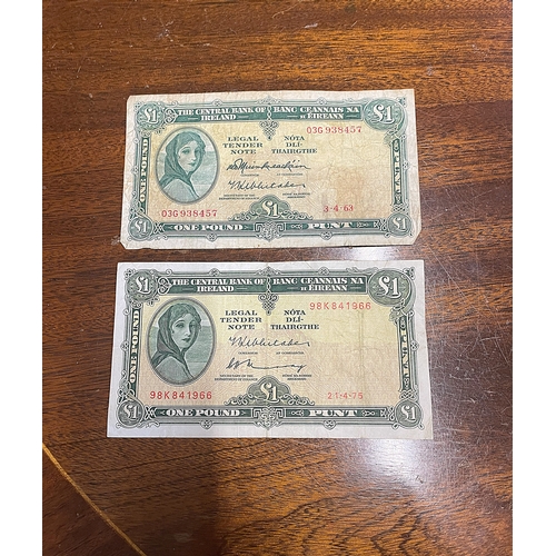 68 - A pair of lady lavery pound notes.