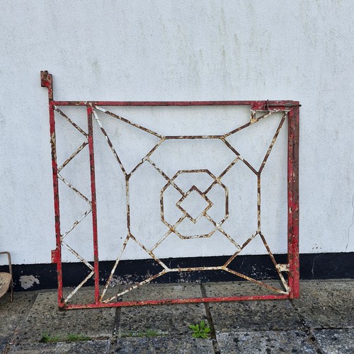 331 - 1960s 1970s Wrought Iron garden gates with sun burst motif.

Large 51.75 inches x 43 inches 
Small 3... 