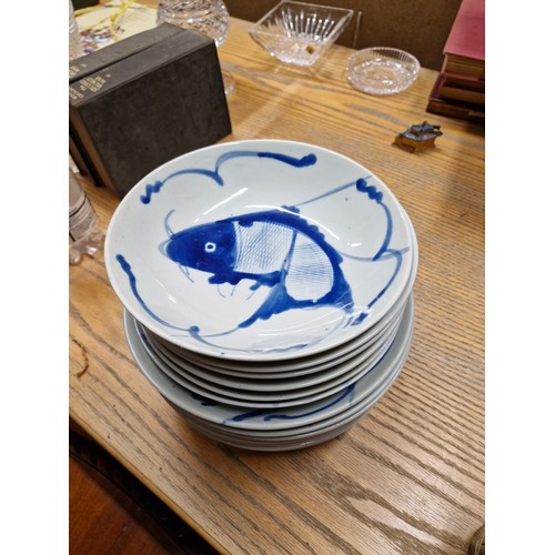 339 - Late 19th century Chinese Carp plates