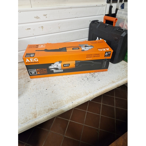 357 - AEG 2200W angle grinder boxed unopened