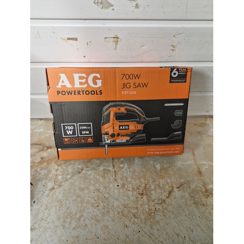 366 - AEG 700w Jigsaw. Original packaging unopened.