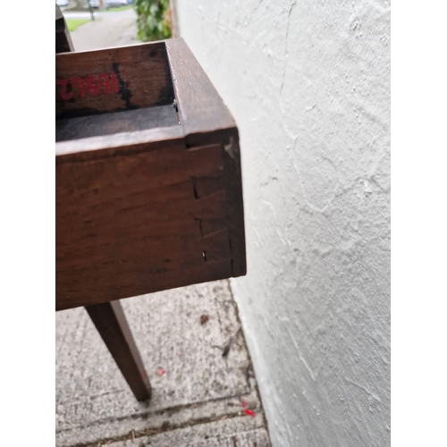 85 - Folding drop leaf table with side drawers