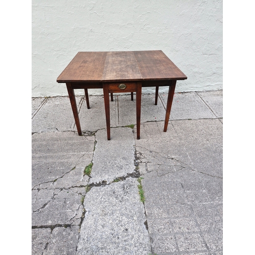 85 - Folding drop leaf table with side drawers